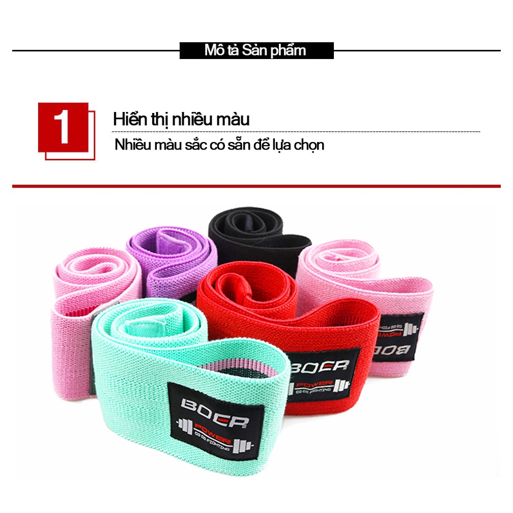 Dây Miniband Tập Mông, Dây Kháng Lực Vải Boer Mini Band đàn Hồi Tập Gym đùi, Chân, Tay,phụ Kiện Tập Gym Chính Hãng