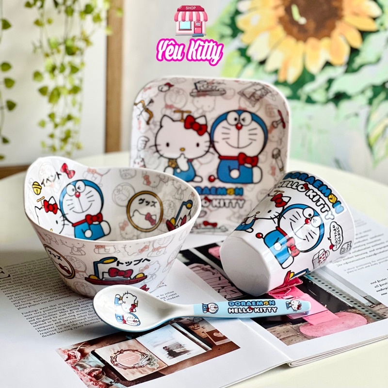 TÔ MUỖNG DĨA LY HELLO KITTY DORAEMON