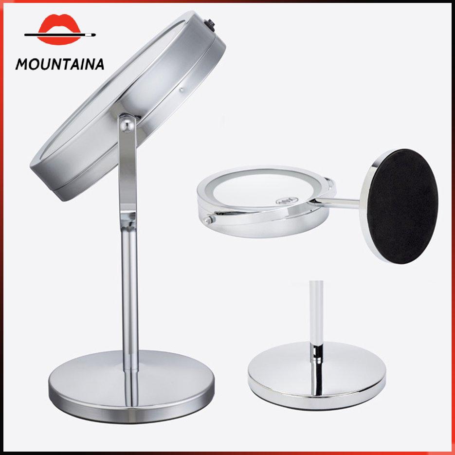 【m】 5X Magnification Facial Makeup Cosmetic Mirror Round LED Light Makeup Mirror