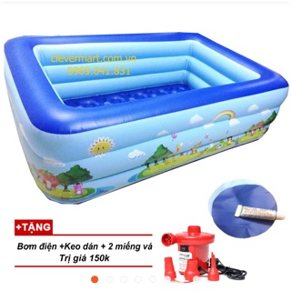 Bể bơi 2m1 3 tầng tặng kèm bơm điện