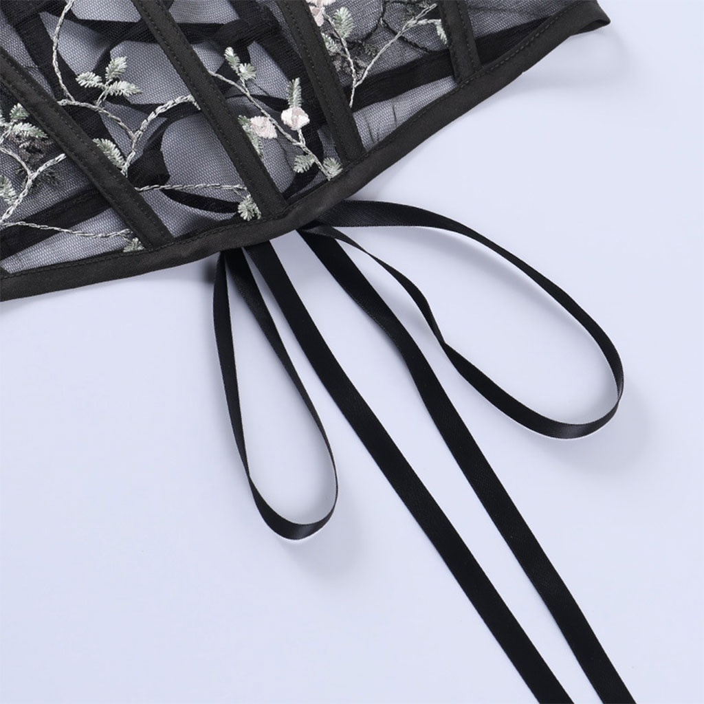 Thắt lưng co giãn thêu hoa cột dây thời trang cho nữ