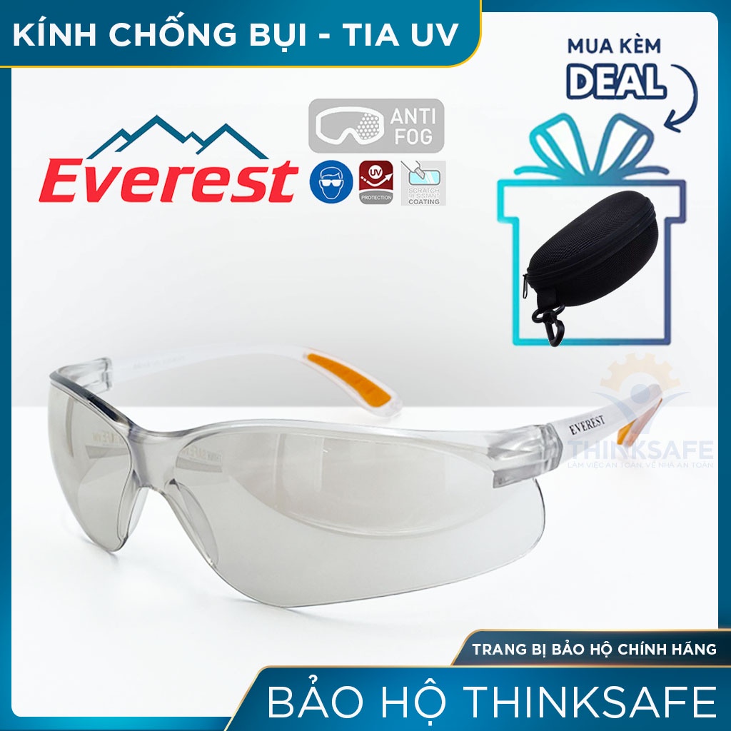 Kính chống bụi đi đường Thinksafe Everest, mắt kiếng đa năng, chống tia UV chính hãng, kiểu dáng ôm khuôn mặt - EV203