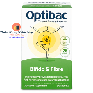 Men Optibac xanh lá cây giảm táo bón 30 gói