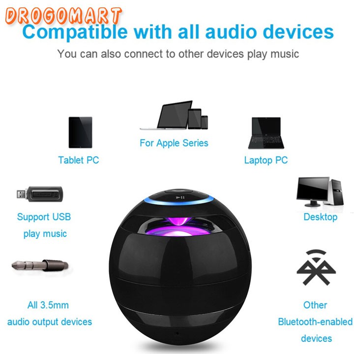 ( FREESHIP 99K ) Loa bluetooth mini di động hình cầu Loa trứng mini 360 độc đáo hỗ trợ thẻ nhớ Bảo Hành 6 tháng