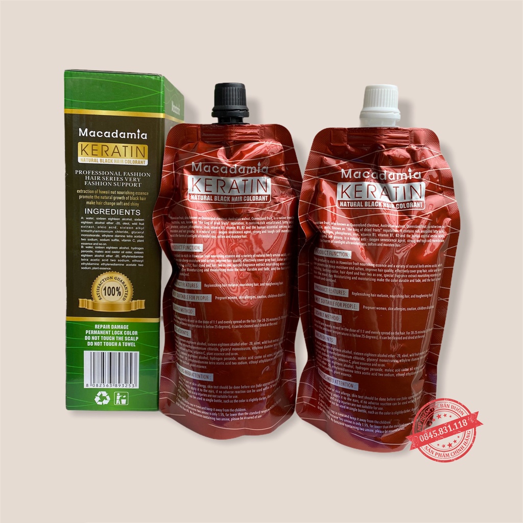 Thuốc nhuộm tóc thảo dược keratin không dính da đầu CT38