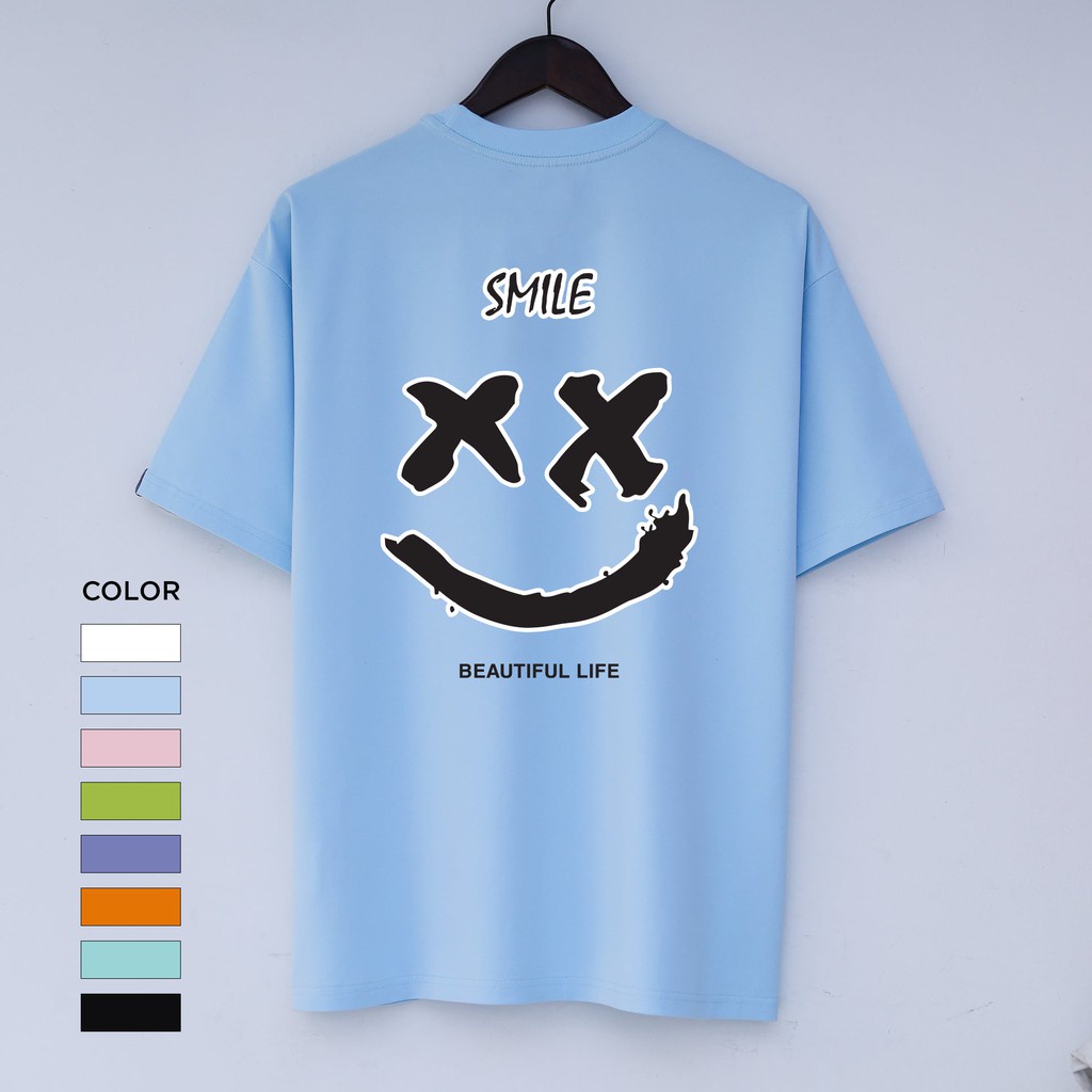 Áo thun form rộng Unisex Vender Smile Face - Beautiful Life (V84)
