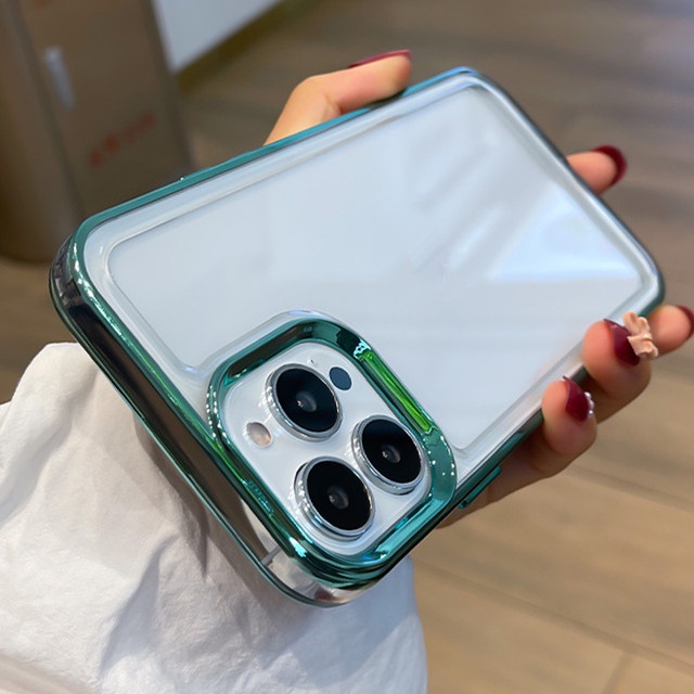 【VẬN CHUYỂN NHANH】Ốp Lưng Điện Thoại Trong Suốt Chống Sốc Mạ Sang Trọng Cho iPhone 14 11 12 13 Pro MAX