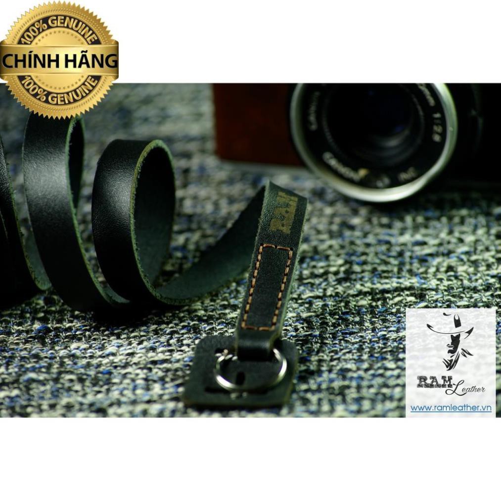 DÂY MÁY ẢNH DA BÒ ĐEN MỘC MẠC VINTAGE – RAM A2 BLACK .