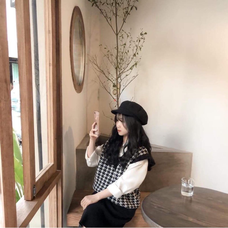 Áo sơmi nữ mix áo gile