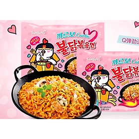 Lốc 5 gói mì khô trộn gà samyang vị phô mai carbonara (hồng/140gram date mới
