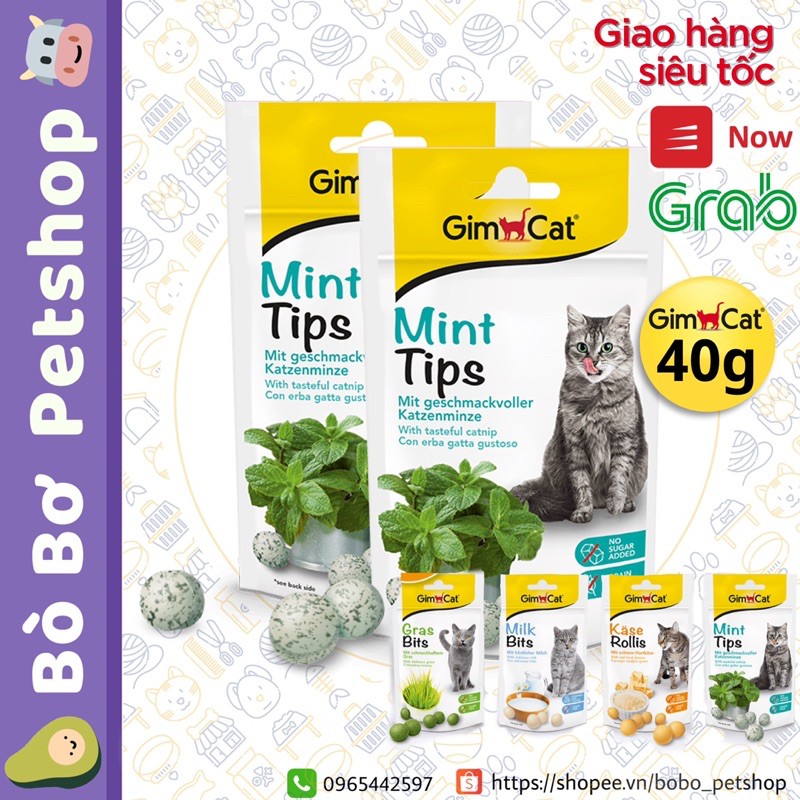 GimCat Mint Tips - Snack vị lá bạc hà giảm stress cho mèo