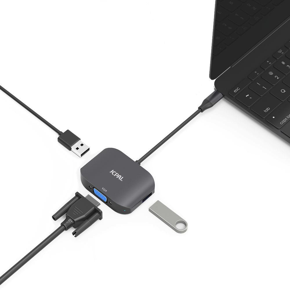 [Mã ELHAMS5 giảm 6% đơn 300K] Cáp USB-C to VGA Adapter JCPAL chính hãng