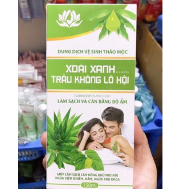 Dung Dịch Vệ Sinh Xoài Xanh Trầu Không Lô Hội -Giúp Làm Sạch , Làm Hồng Se Khít, Kháng khuẩn 150ml