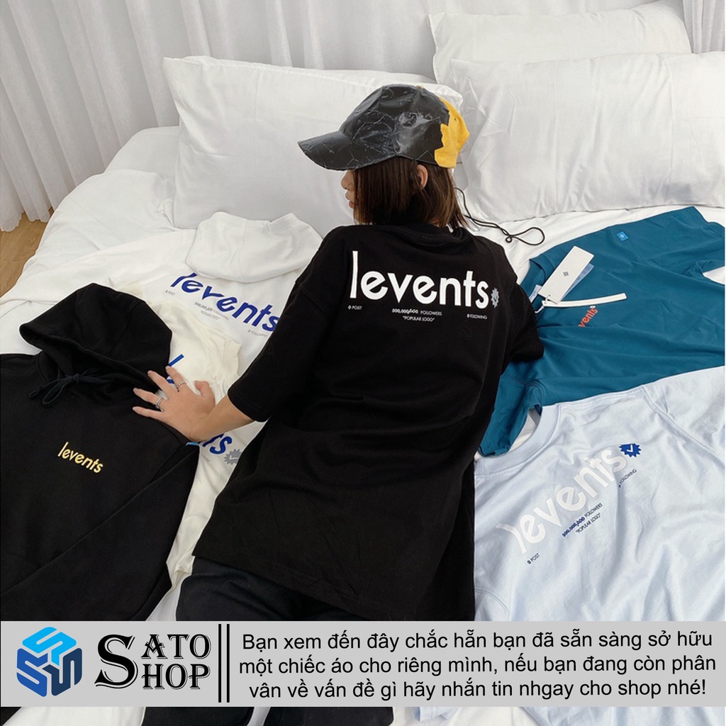 Áo Thun Local Brand Levents BLACK WHITE Màu Đen , Phông Levents Tay Lỡ Form Rộng Nam Nữ Unisex Full Tag SATO SHOP