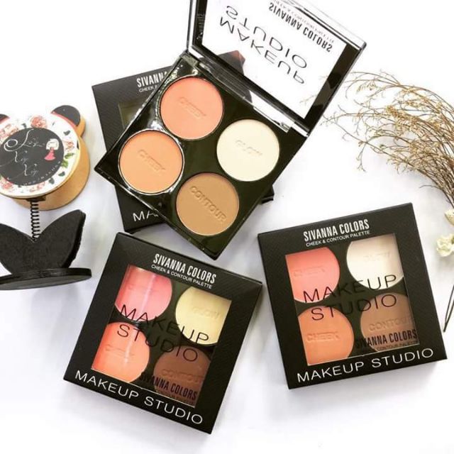 Set má hồng + tạo khối + highlight 4 ô sivana kèm má hồng | BigBuy360 - bigbuy360.vn