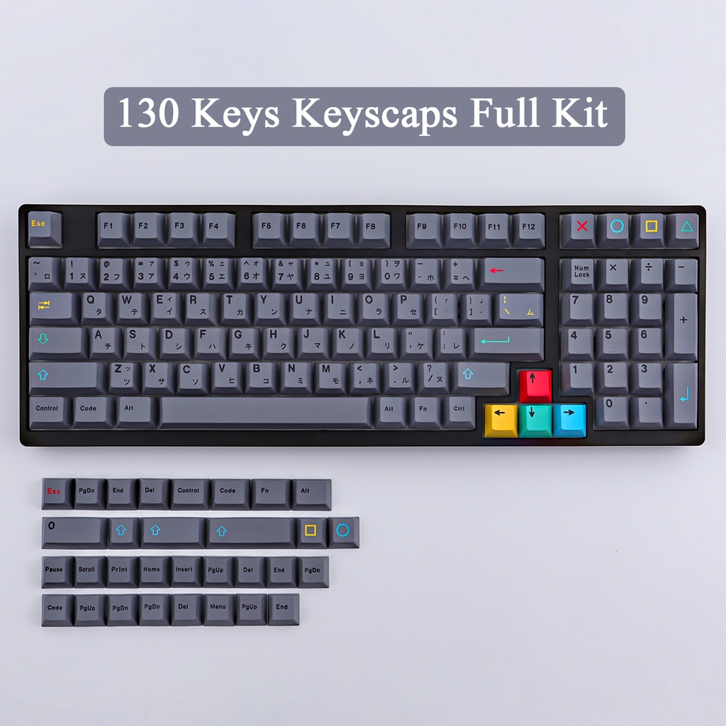 GMK 8001 PBT Keycap, 129 phím keycaps Cherry Profile DYE-SUB Cá nhân hóa GMK Striker Keycaps cho Bàn phím cơ / Bàn phím cơ chơi game