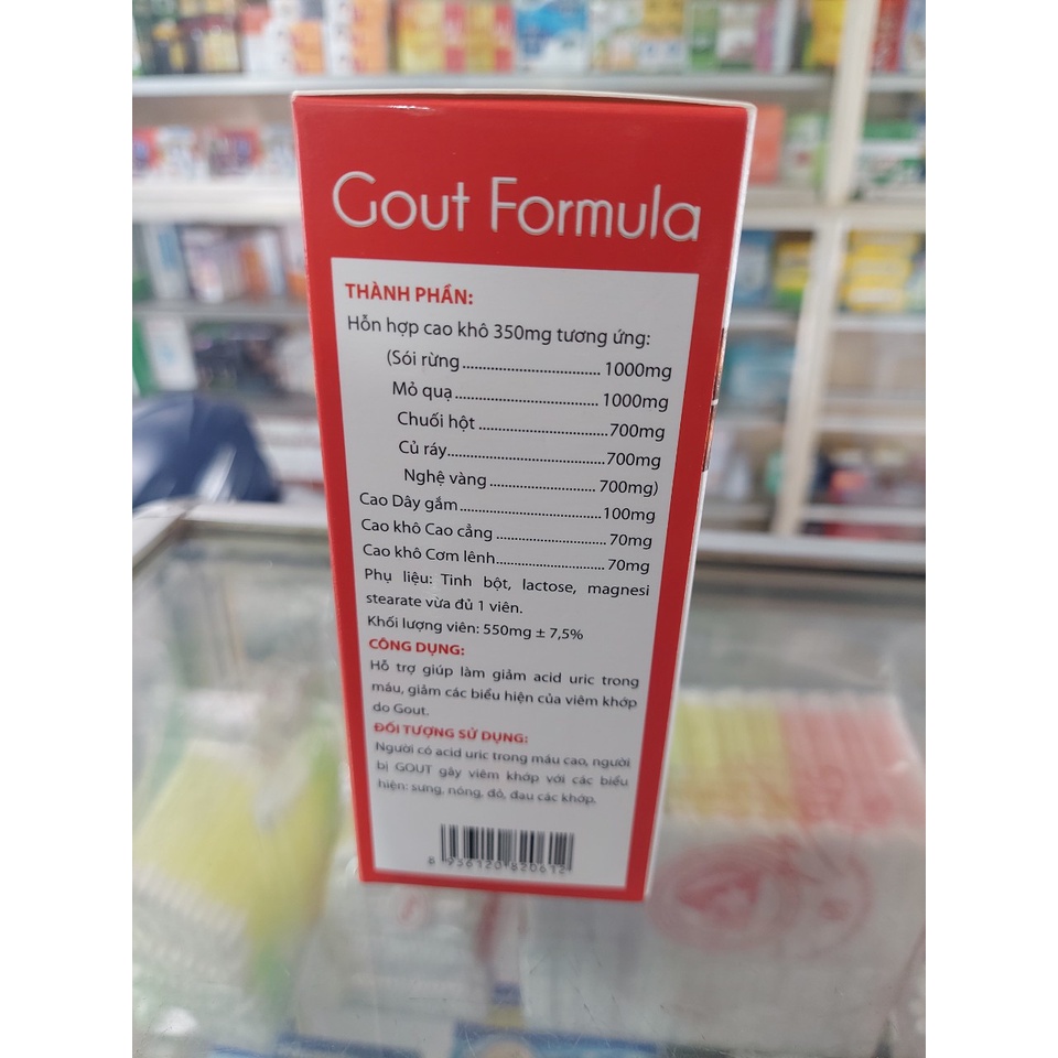 Viên Gout Formula làm giảm acid uric và viêm sưng do Gout