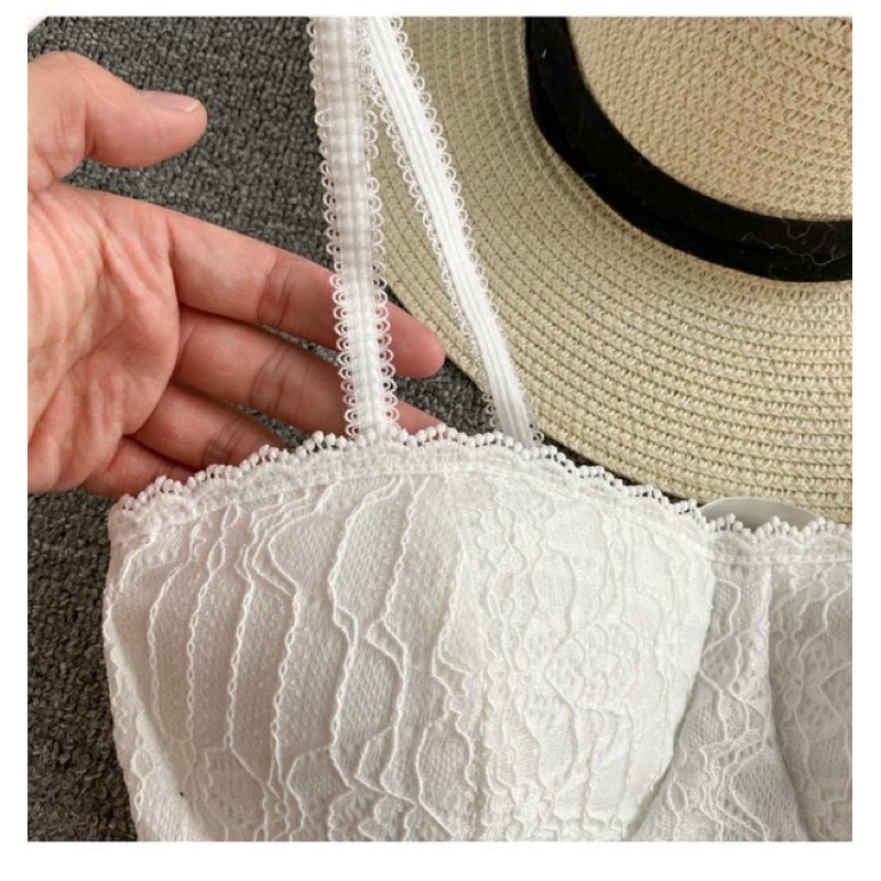 [Sẵn] Áo hai dây cúp ngực thắt nơ sau, áo croptop 2 dây hàng quảng châu cao cấp | BigBuy360 - bigbuy360.vn