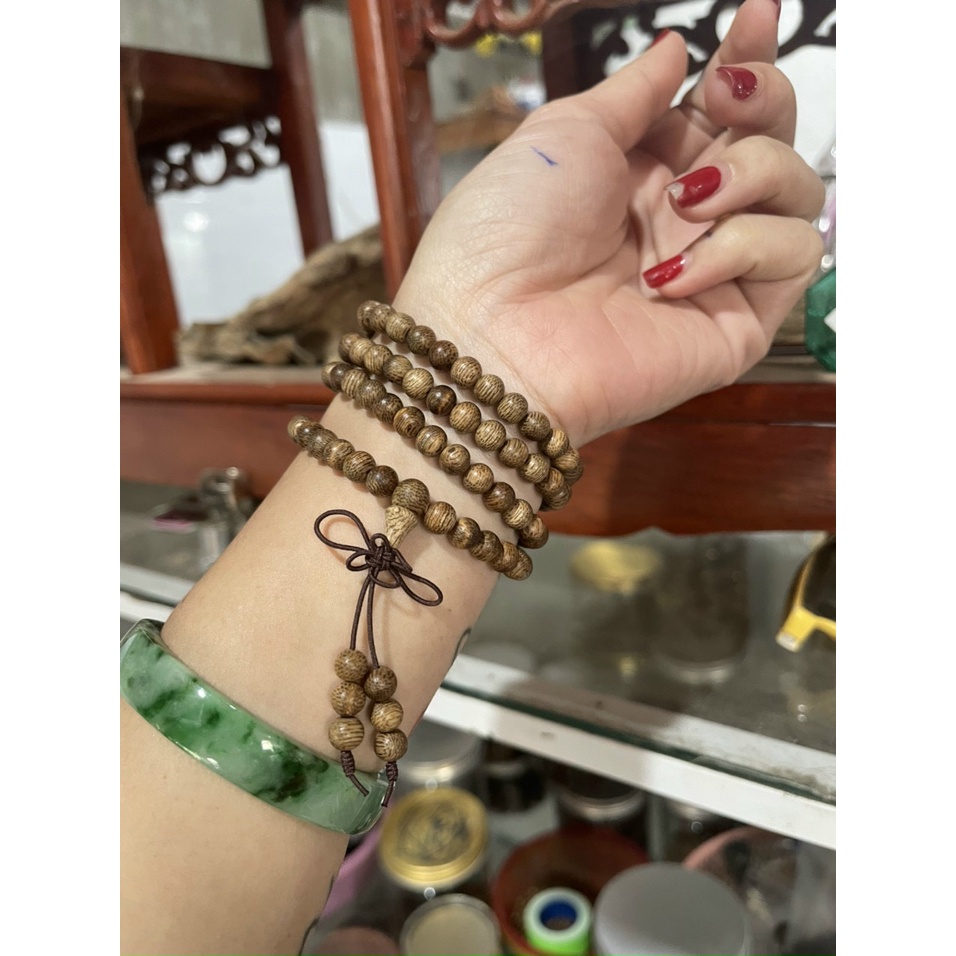 Vòng Trầm Hương Tự Nhiên - Tốc Rừng Nha Trang - Chuỗi Tràng 108 Hạt