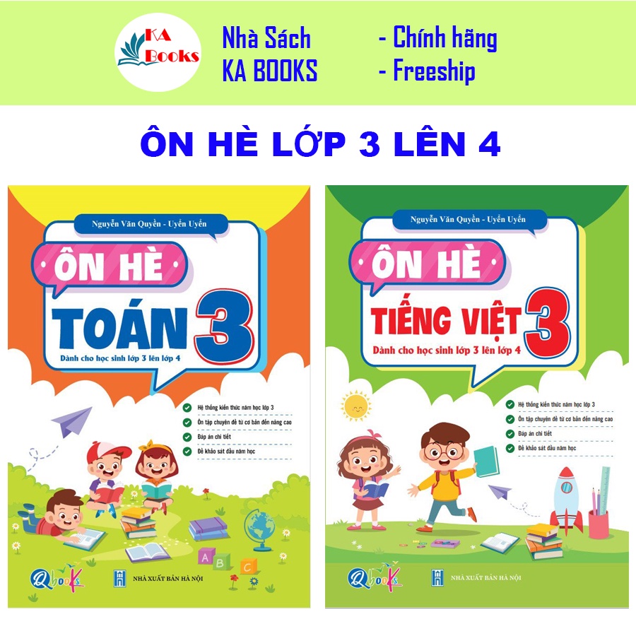 Sách - Combo Ôn Hè Toán và Tiếng Việt 3 - Chương Trình Mới - Dành cho học sinh lớp 3 lên 4 (2 cuốn)
