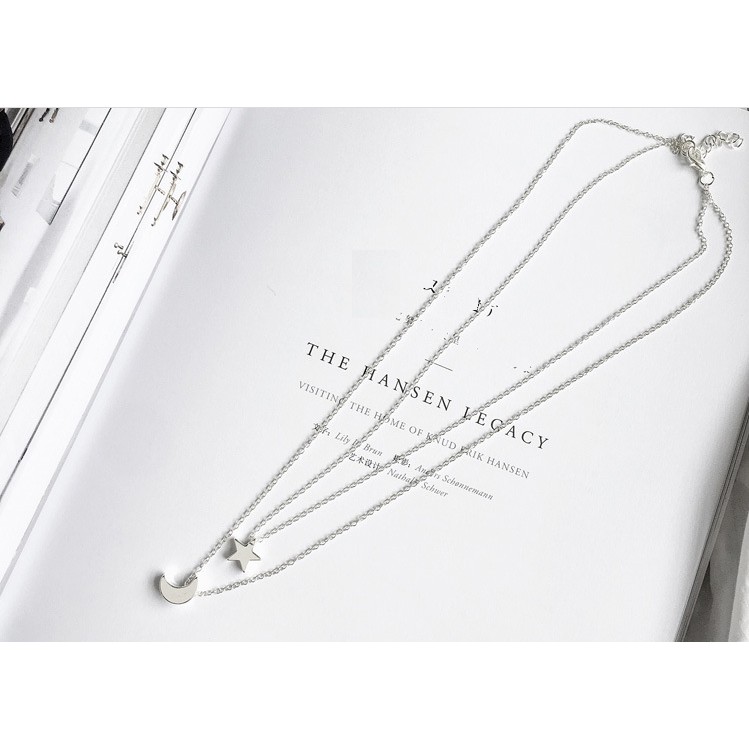 [Mã FAJGT8 giảm 15% đơn 99K] Vòng cổ 2 lớp trăng và lớp sao xi bạc nhẹ xinh xắn | BigBuy360 - bigbuy360.vn