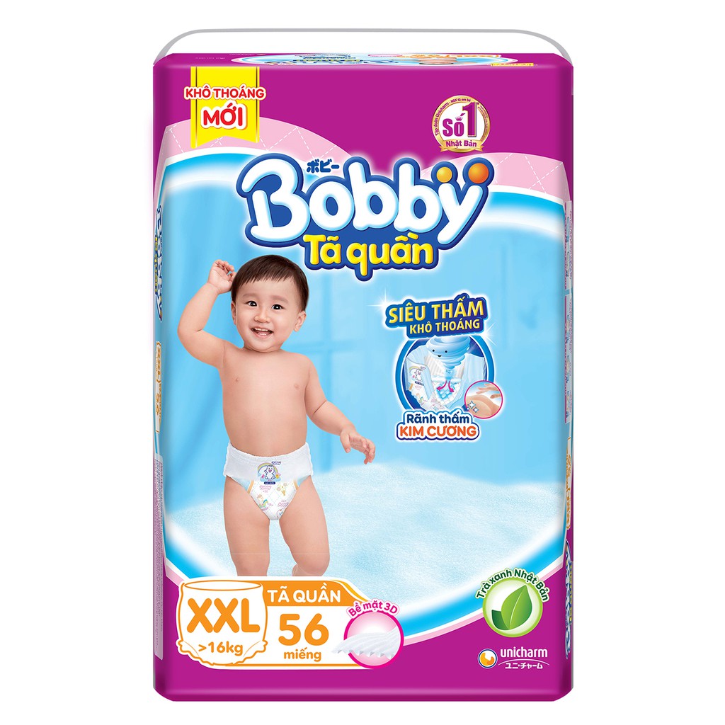 Bỉm Quần Bobby L68/XL62/XXL56 (mẫu mới)