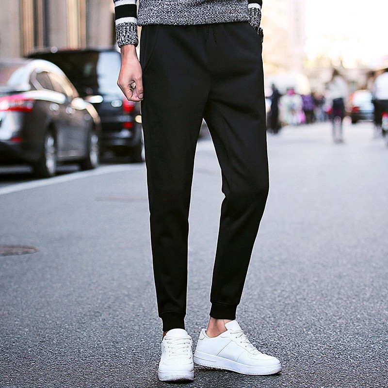 Quần Jogger Nam màu Đen Trơn Mới (Cạp chun dây rút tiện dụng)