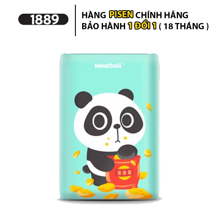 Pin sạc dự phòng Pisen Meatball 10050mah Hàng Chính Hãng - Sạc dự phòng Pisen Meatball  in họa tiết dễ thương