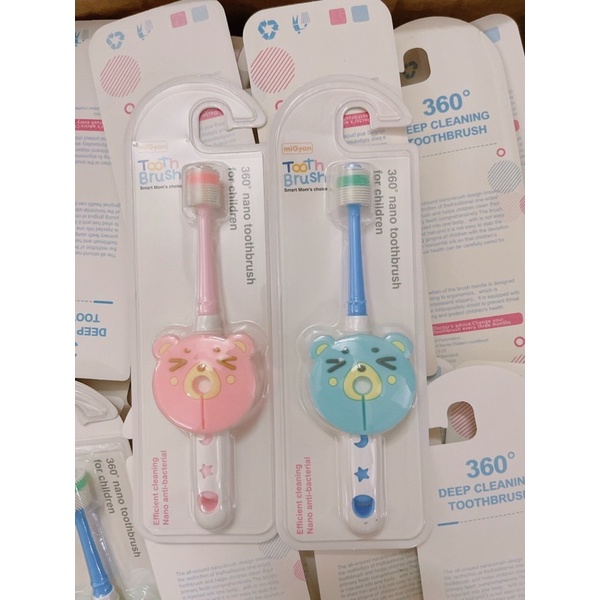 Bàn chải đánh răng Nano siêu mềm xoay 360 độ cho bé tập vệ sinh cá nhân