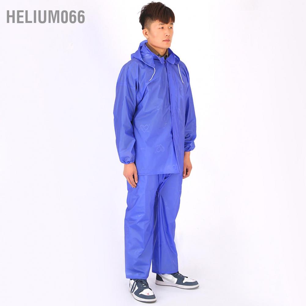 Bộ đồ đi mưa Tách Áo dày dặn Quần áo không dùng một lần Nút đóng Căng tay có dây Mặc Helium066