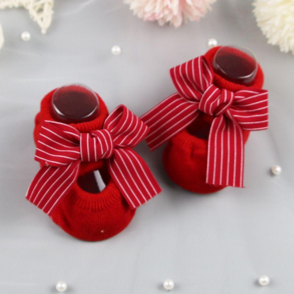 Tất Cotton Chống Trượt Đính Nơ Xinh Xắn Cho Bé Gái 1 Tuổi