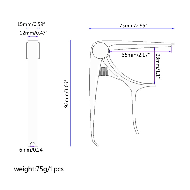 Kẹp Capo BằNg HợP Kim KẽM 2 Trong 1 Cho ĐàN Guitar