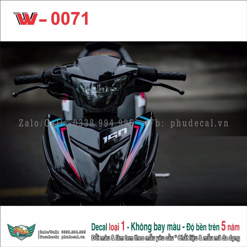 Tem Rời Dán Xe Exciter 150 đen 7 màu cực chất