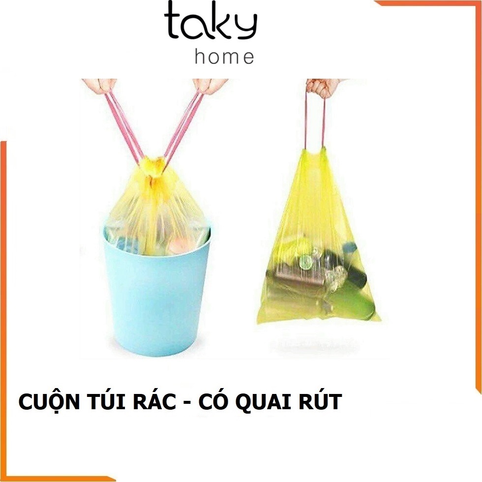 Cuộn Túi Nilon Đựng Rác Có Quai Rút Nhiều Màu, An Toàn, Sạch Sẽ, Tiện Ích Cho Gia Đình. TakyHome 5620