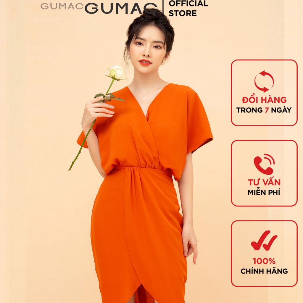 Đầm nhúm ly chéo vạt DB6201 GUMAC | BigBuy360 - bigbuy360.vn