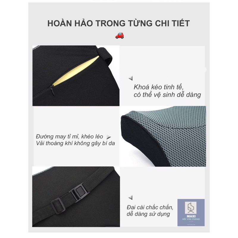 [ Hàng cao cấp ] Combo Gối Đệm Tựa Lưng Ô Tô  Xe Hơi  Văn Phòng - CAR001