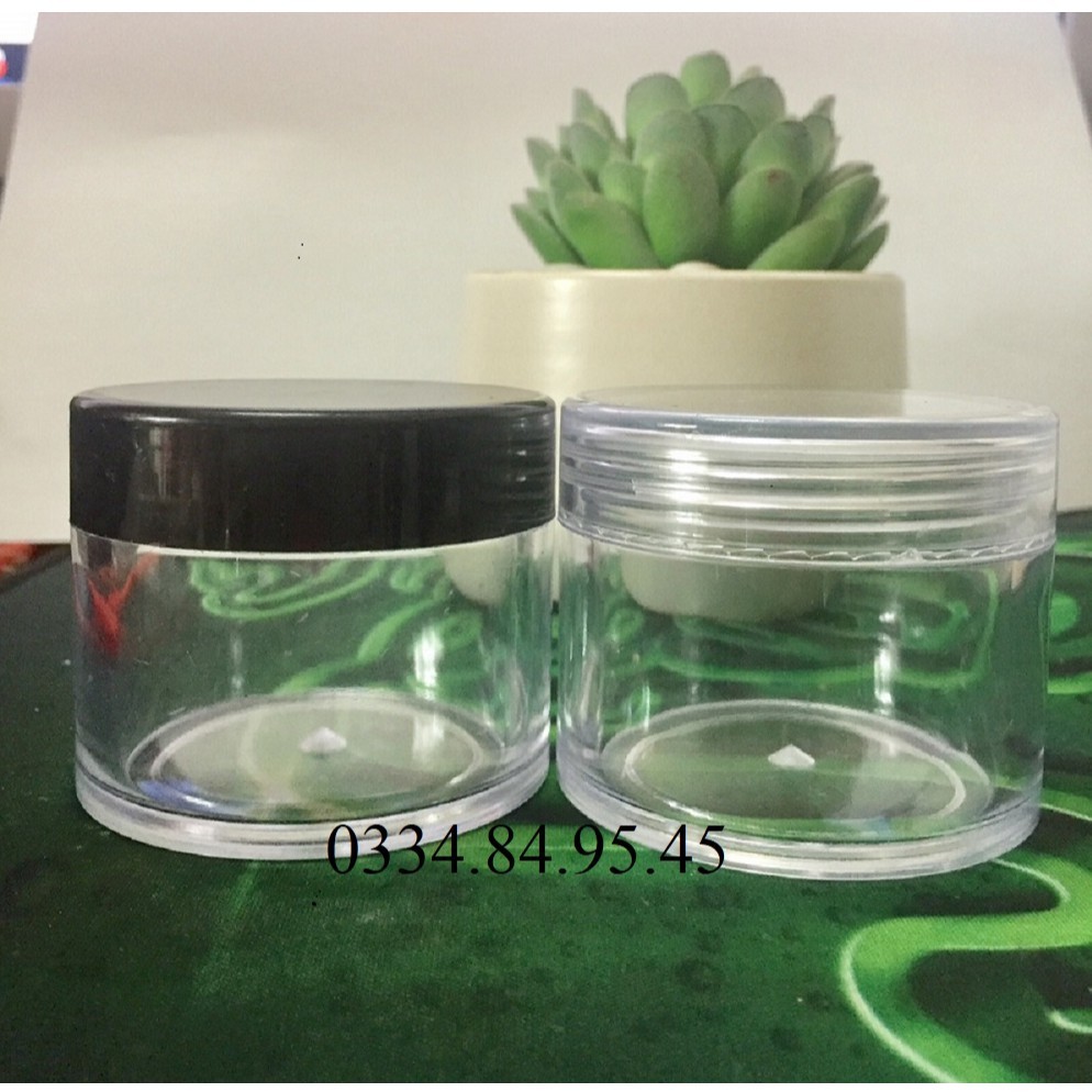 10 Hũ nhựa tròn trong có lót 50g _ChaiLoHuMyPham