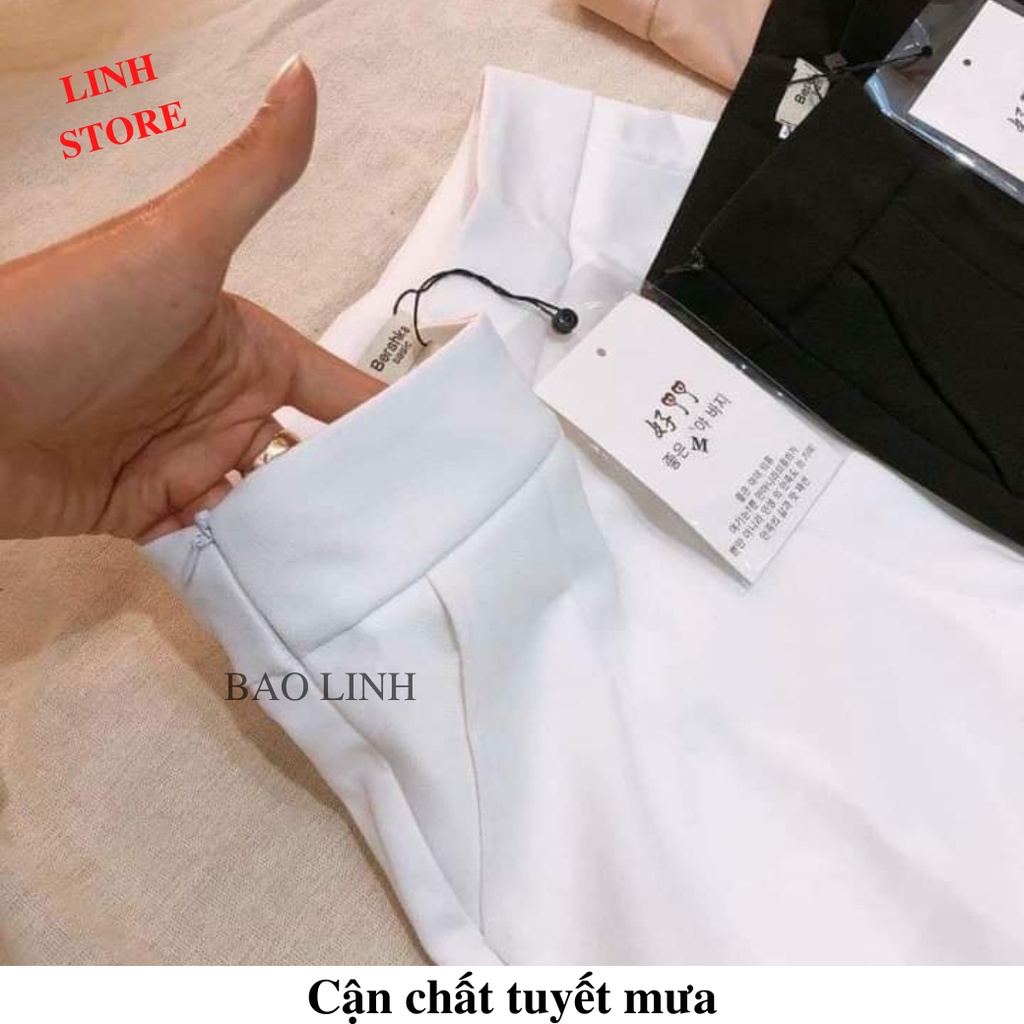 Quần Ống Rộng Nữ Lưng Cao Dáng Suông Dài LINH STORE, Quần Vải Nữ Công Sở Chất Liệu Tuyết Mưa Vitex