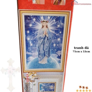 Tranh đính đá đức mẹ 75cm x 53cm