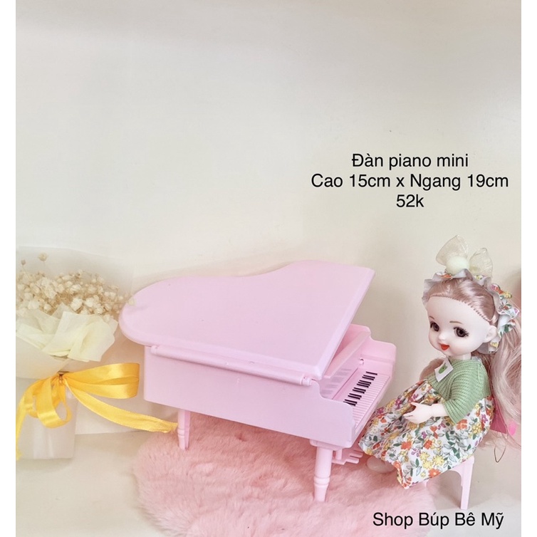 Đàn piano mini aize 1/8 cho búp bê, phụ kiện trang trí nhà cho búp bê xinh xắn, giá rẻ