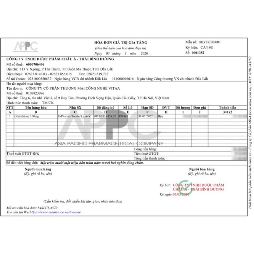 Viên ngậm trắng da dưới lưỡi Glutathione 100mg Italy