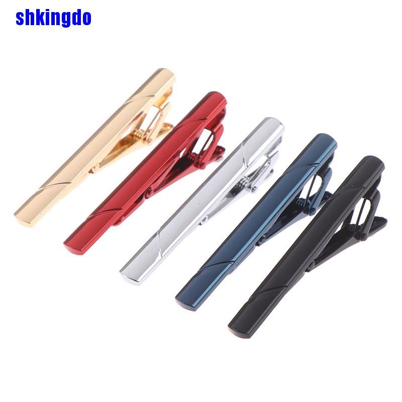 Kẹp cà vạt bằng đồng nhiều màu đơn giản cho nam