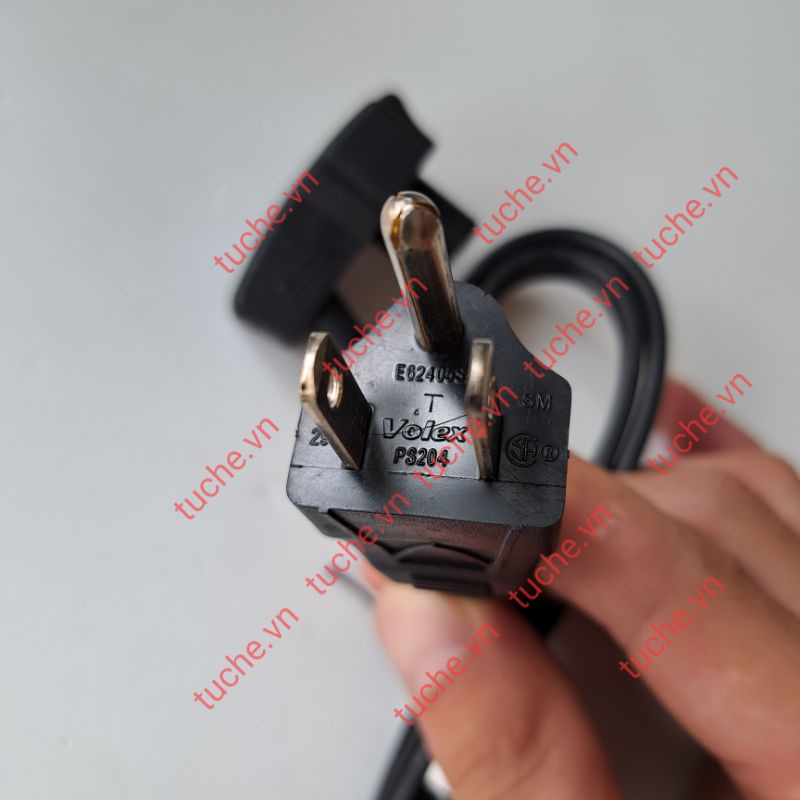 Dây nguồn Volex đầu 3 lỗ gập 0.8m cho adapter, sạc laptop