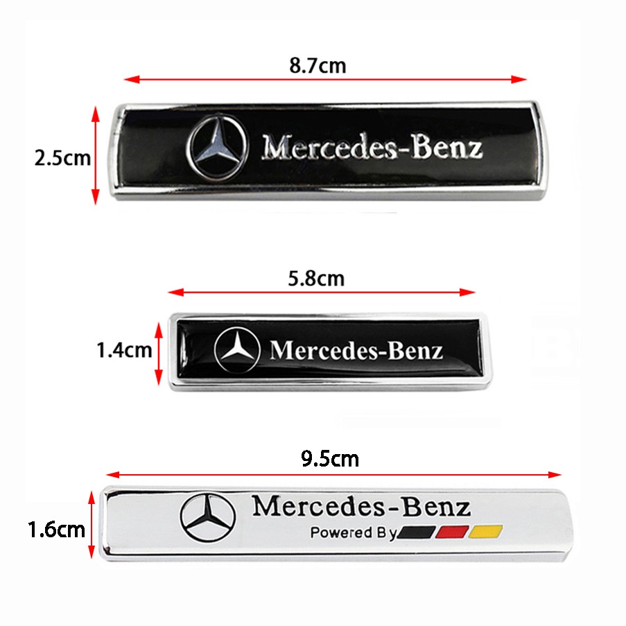 2 logo bằng kim loại AMG cho ô tô Mercedes Benz W210 W211 W203 W204