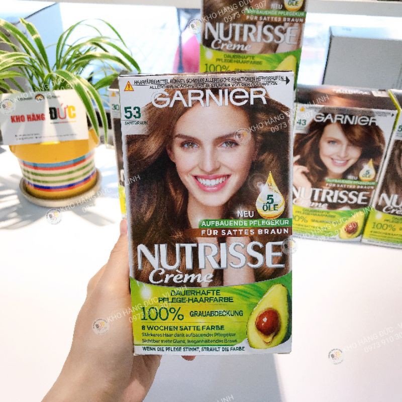 Nhuộm tóc phủ bạc Garnier Nutrisse creme [hàng Đức+ đủ Bill]