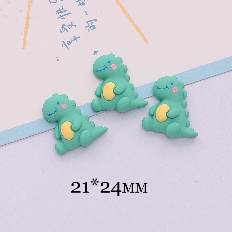 Set 10 Phụ Kiện Kẹp Tóc/Điện Thoại Bằng Resin Hình Khủng Long/Gấu Hoạt Hình Dễ Thương DIY