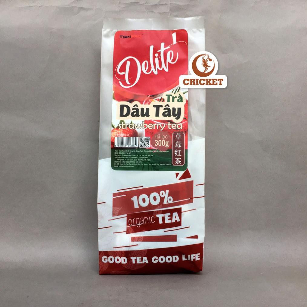 Trà Dâu Tây Túi Lọc CAO CẤP DELITE (300g) _ Nguyên liệu pha chế Trà Sữa nhanh & thơm ngon tuyệt hảo