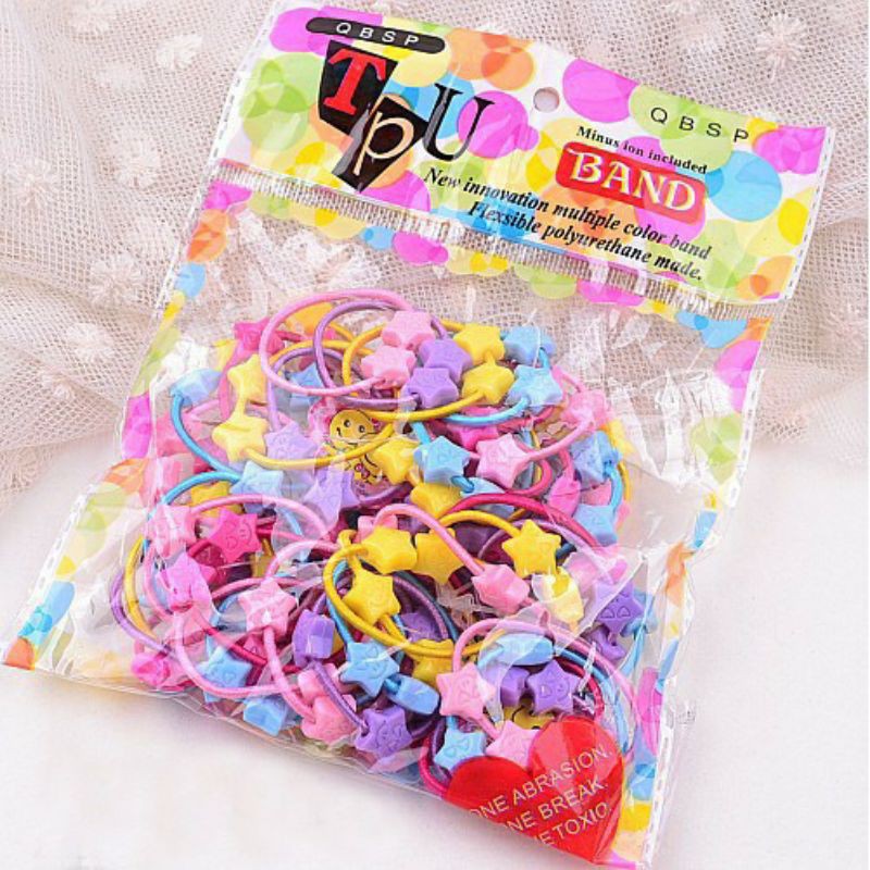 SET 50 CÁI | CHUN BUỘC TÓC CHO BÉ MIX NHIỀU MÀU | VIDEO THẬT | KISS PLAZA