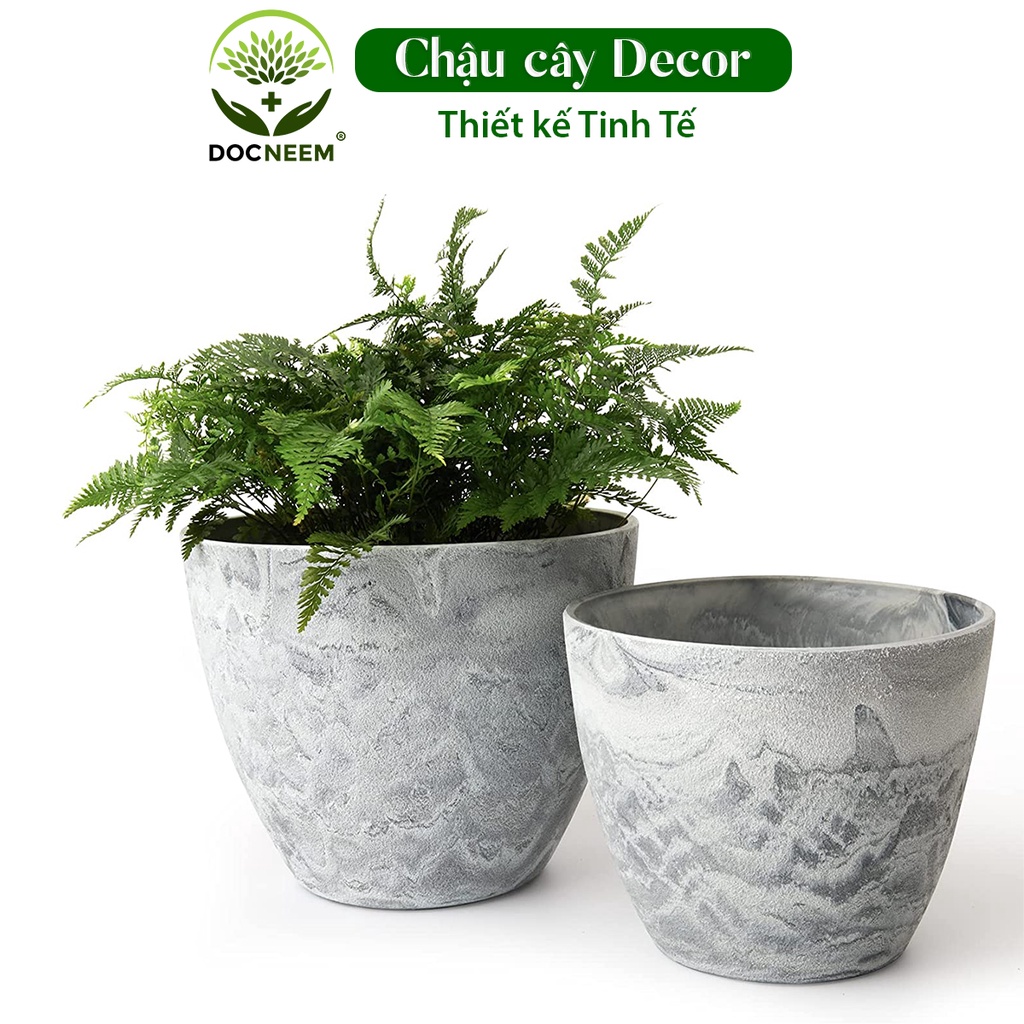 Chậu trồng cây DOCNEEM cho hoa, cây cảnh, ban công, bonsai, cao cấp nhập khẩu