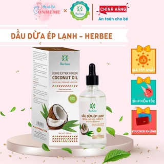 Dầu dừa tinh khiết ép lạnh thương hiệu herbee, dưỡng ẩm mát-xa an toàn